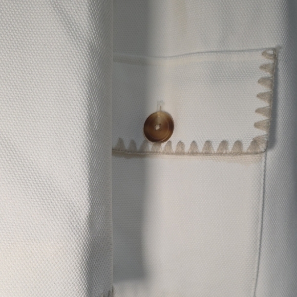 Chico's Cream Teddy Jacket with Tan Trim - Picture 3 of 6